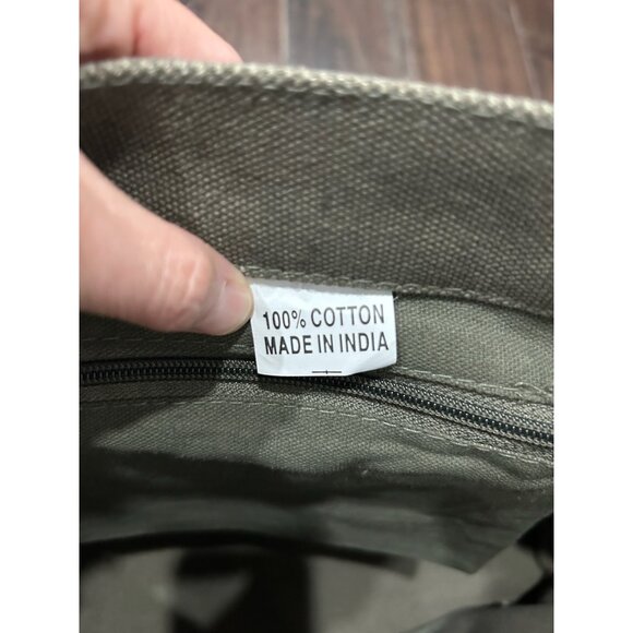 Heavy Duty Canvas Shoulder Messenger Bag Cotton Storage Green Adjustable Strap - Picture 6 of 11